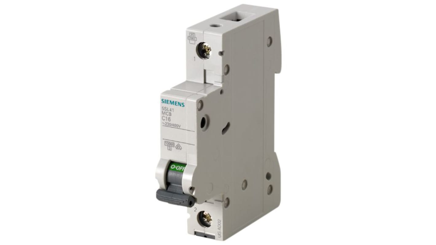 Siemens SENTRON 5SL4 MCB, 1P, 25A Curve C, 400V AC, 10 kA Breaking Capacity