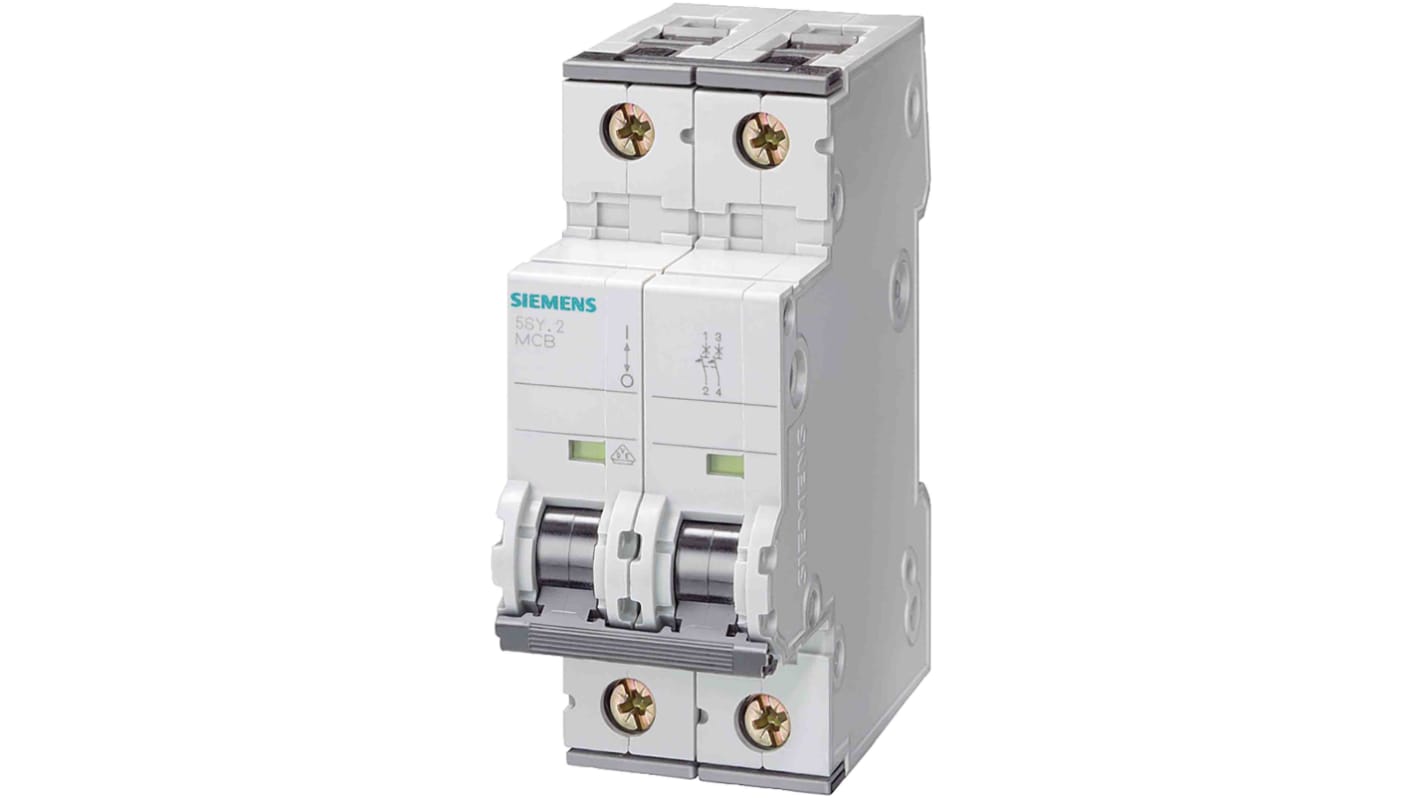 Disjoncteur Siemens 5SY4 1P+N, 3A, pouvoir de coupure 10 kA, montage rail DIN