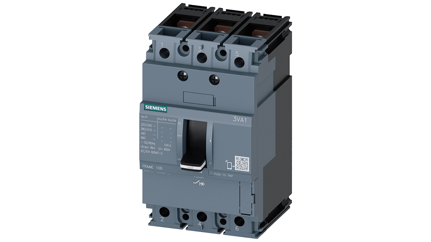 Siemens, SENTRON MCCB 3P 32A, Breaking Capacity 16 kA