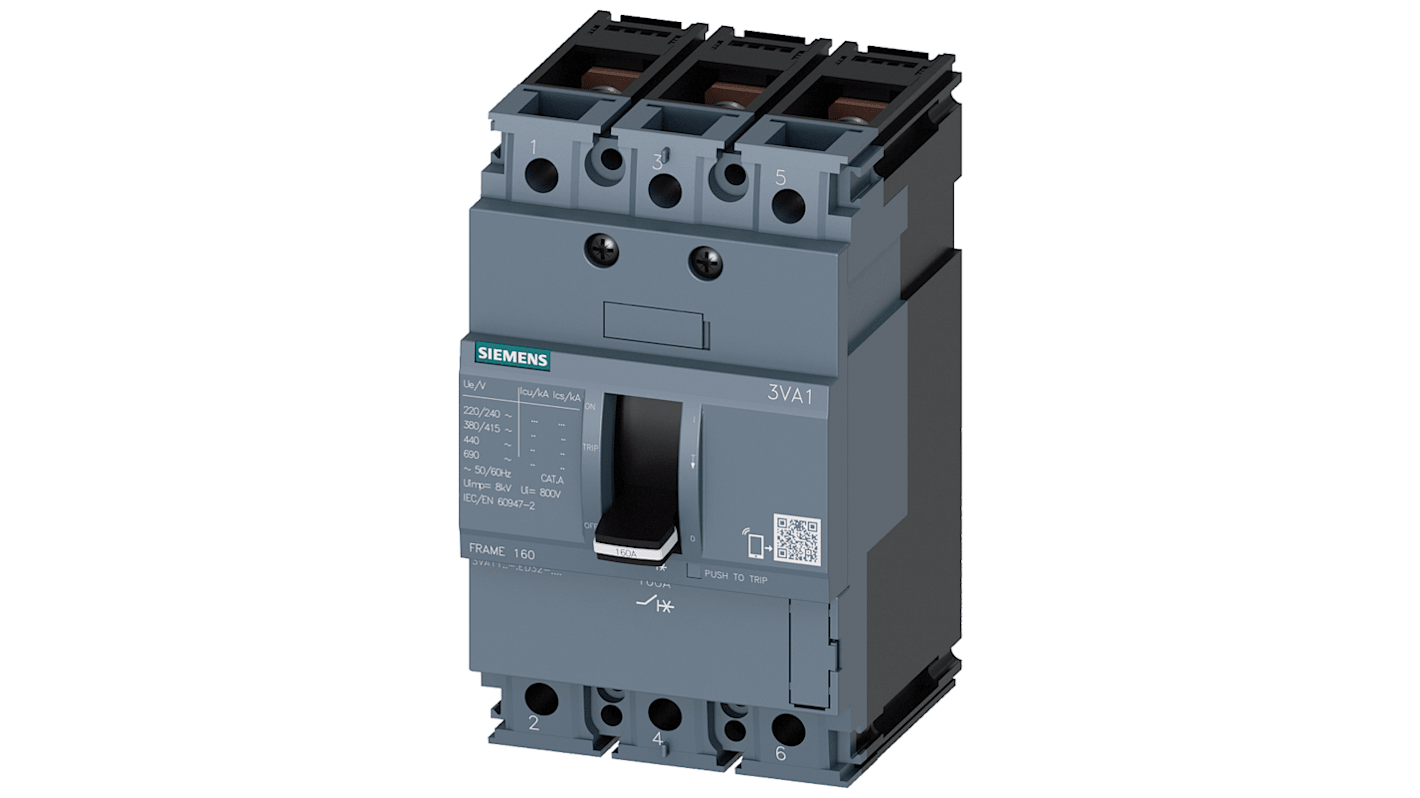 Siemens, SENTRON MCCB 3P 16A, Breaking Capacity 25 kA
