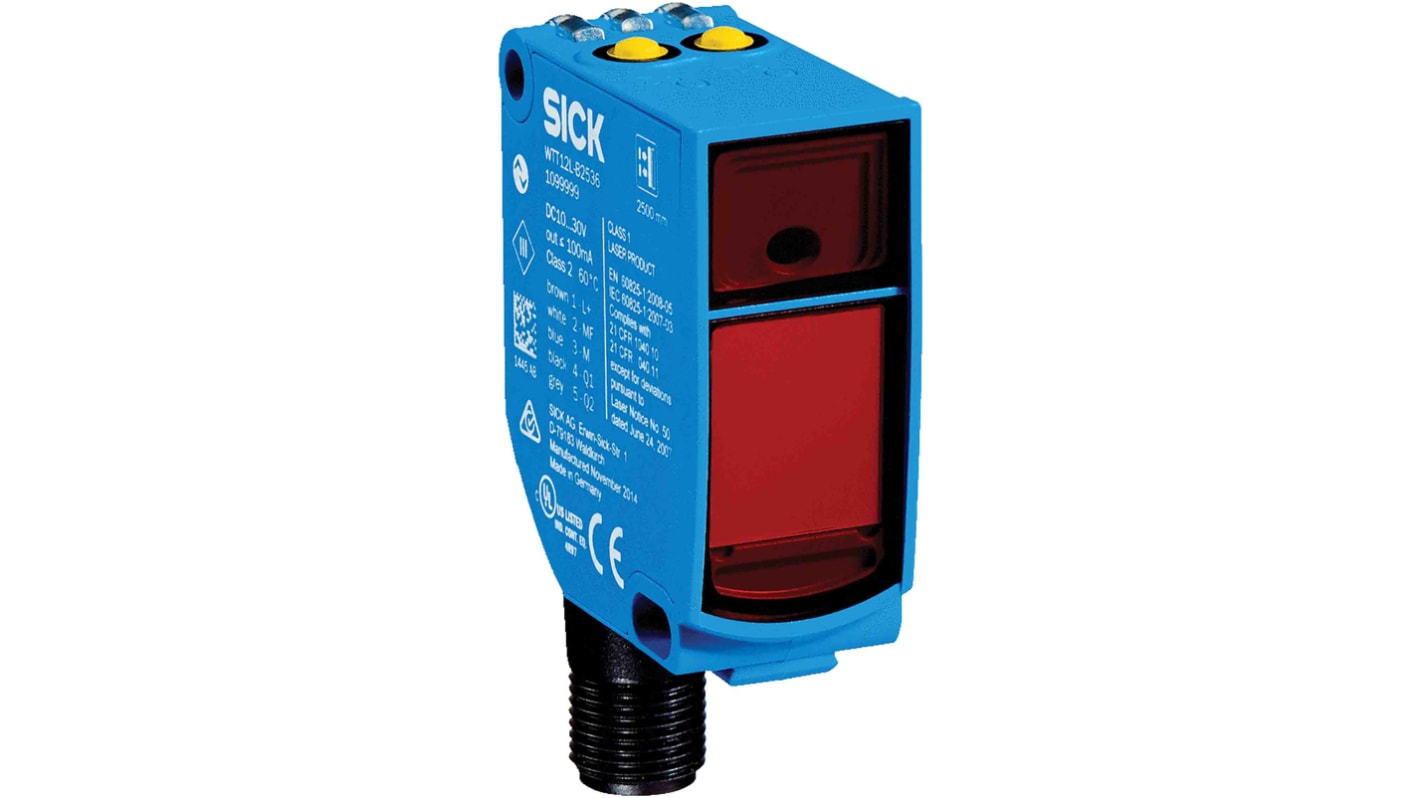 Rs-Online Sensore fotoelettrico Rettangolare SICK a soppressione di sfondo rilevamento 50 mm → 1 8 m. uscita NPN PNP