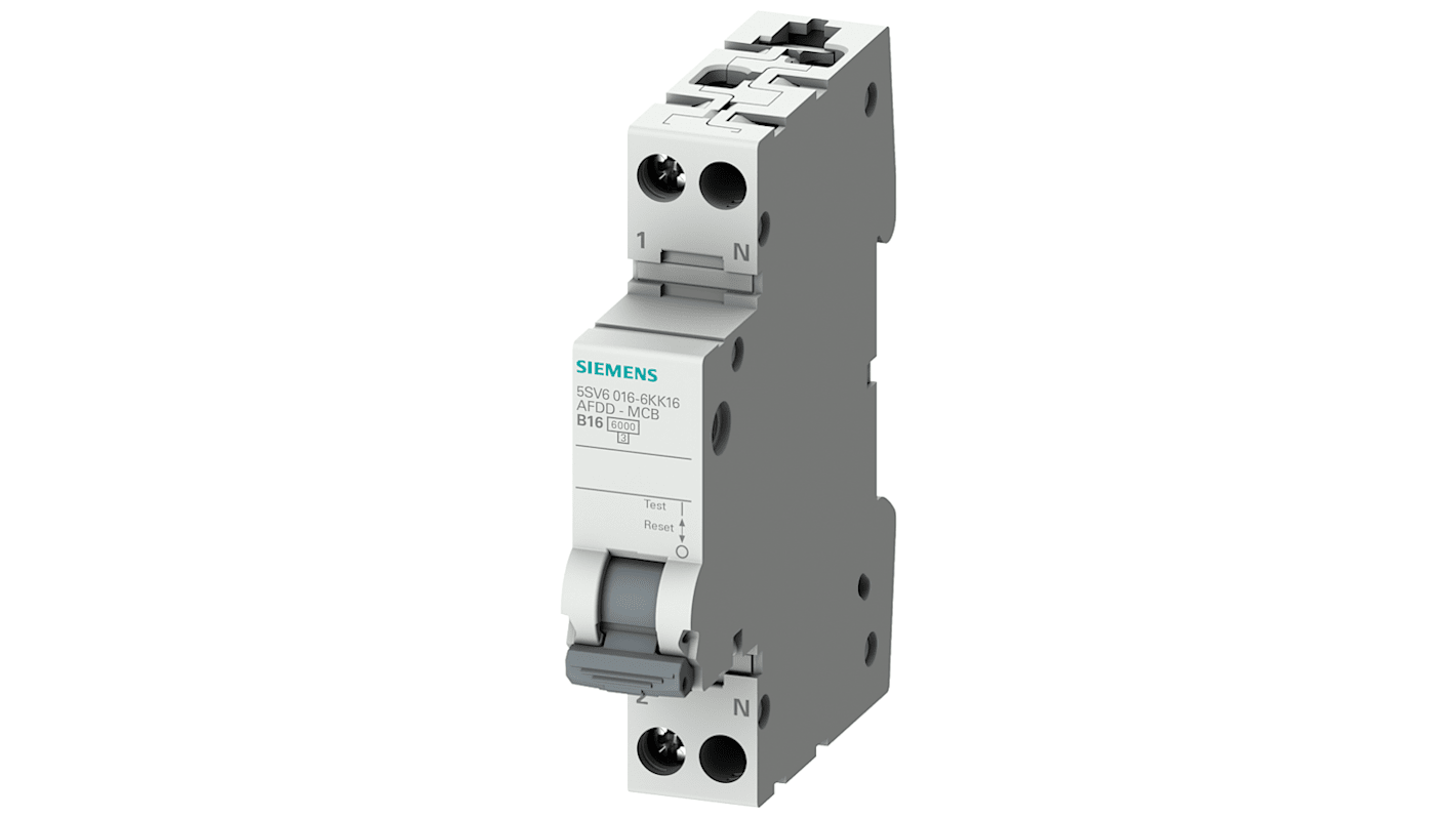 Siemens 5SV6 MCB Leitungsschutzschalter, 2-polig 10A 230V, Abschaltvermögen 6 kA Sentron DIN-Schienen-Montage