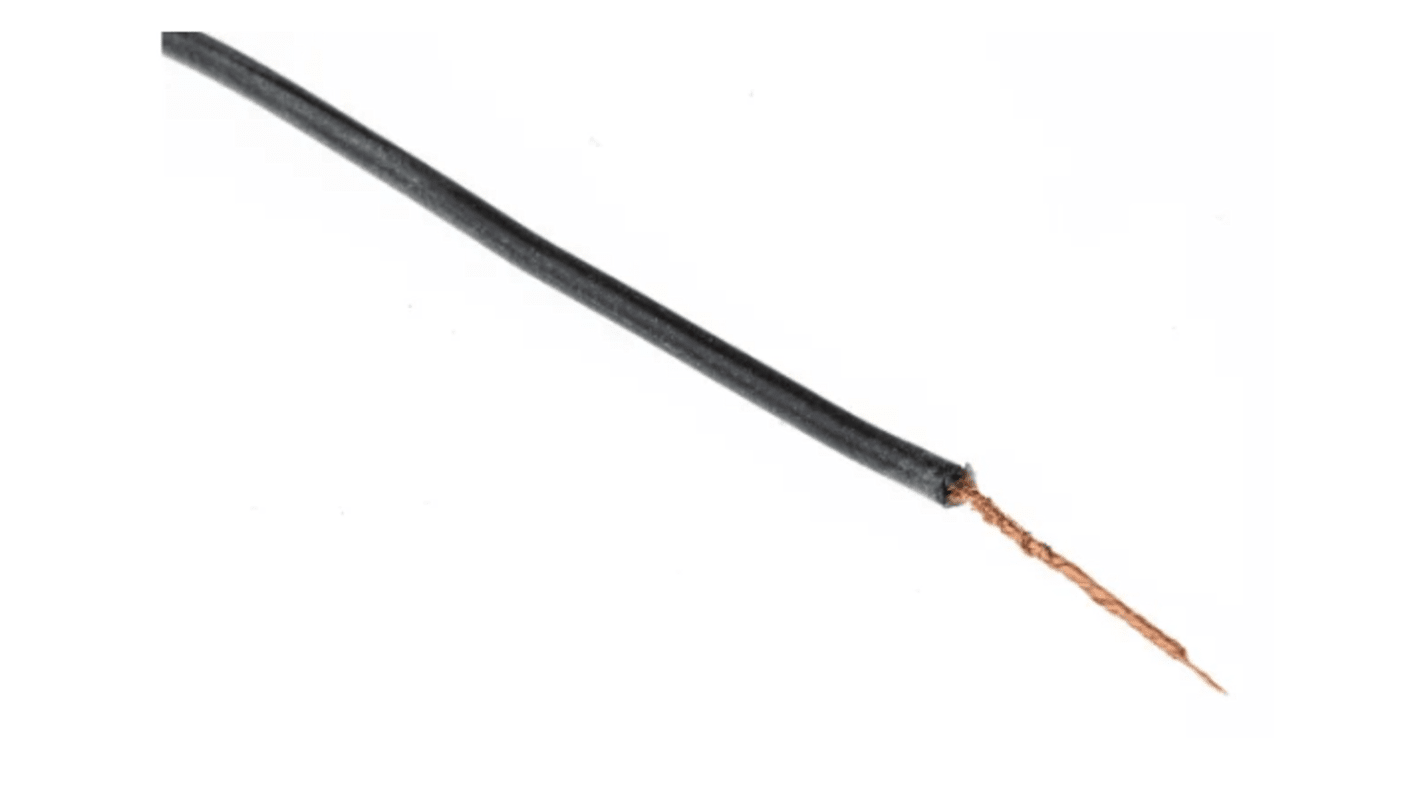 RS PRO Black 0.52mm² Hook Up Wire, 20 AWG, 270/0.05 mm, 100m, Silicone Rubber Insulation