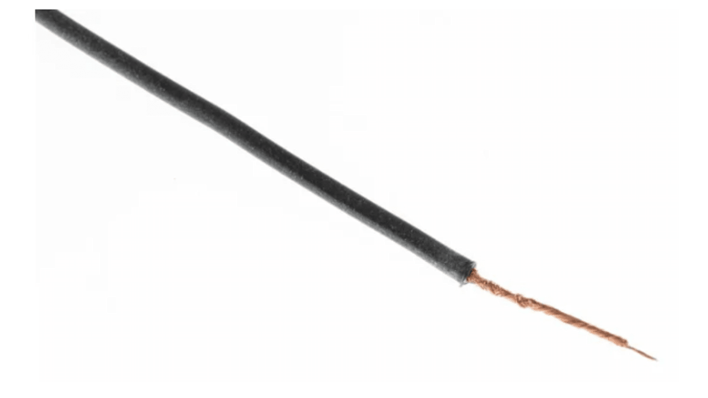 RS PRO Black 0.52mm² Hook Up Wire, 20 AWG, 270/0.05 mm, 20m, Silicone Rubber Insulation