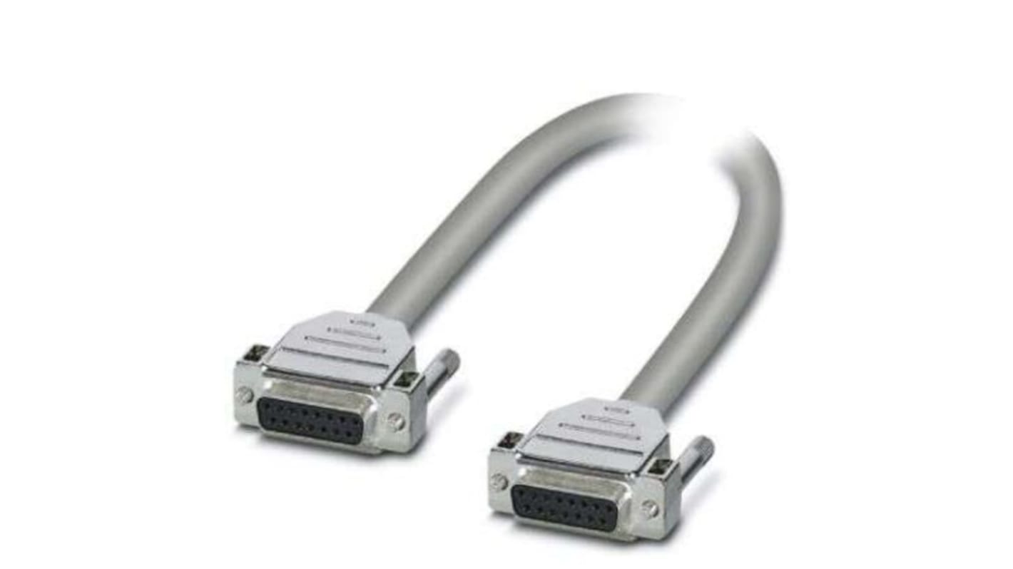 Cable serie Phoenix Contact CABLE-D15SUB/B/B, long. 1m, color Gris, con. A: D-Sub 15 Pines, con. B: D-Sub 15 Pines