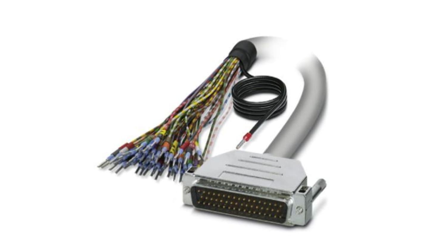 Cable serie Phoenix Contact 25/S, CABLE-D-50SUB/M/OE/0, long. 4m, color Gris, con. A: Sub-D de 50 contactos Macho, con.