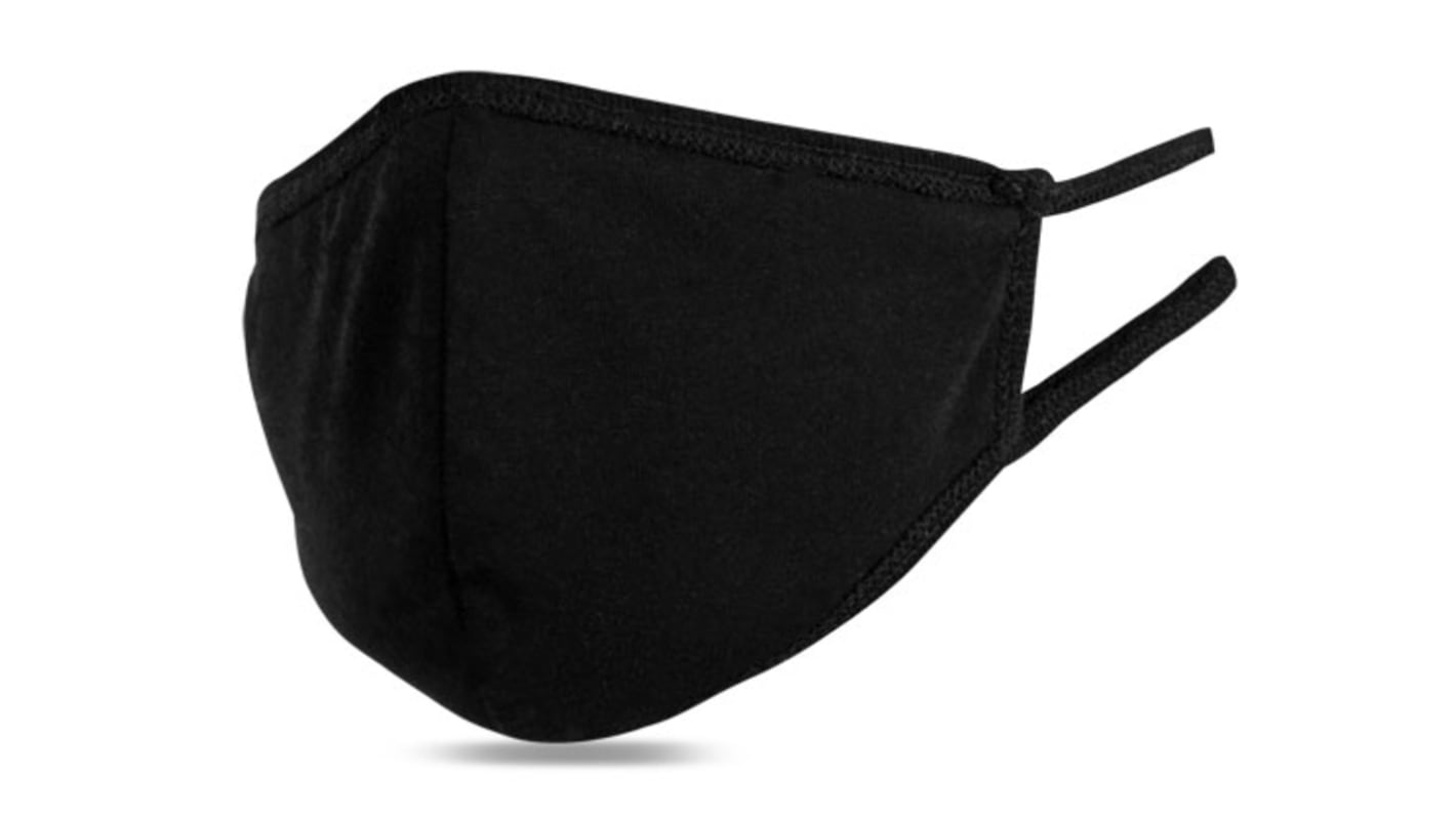 RBAM Beeswift Black Cotton, Polyester Reusable Face Mask 2 Ply, for Medical, One Size