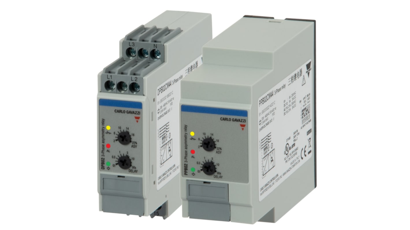 Carlo Gavazzi Voltage Monitoring Relay, 3 Phase, SPDT, DIN Rail