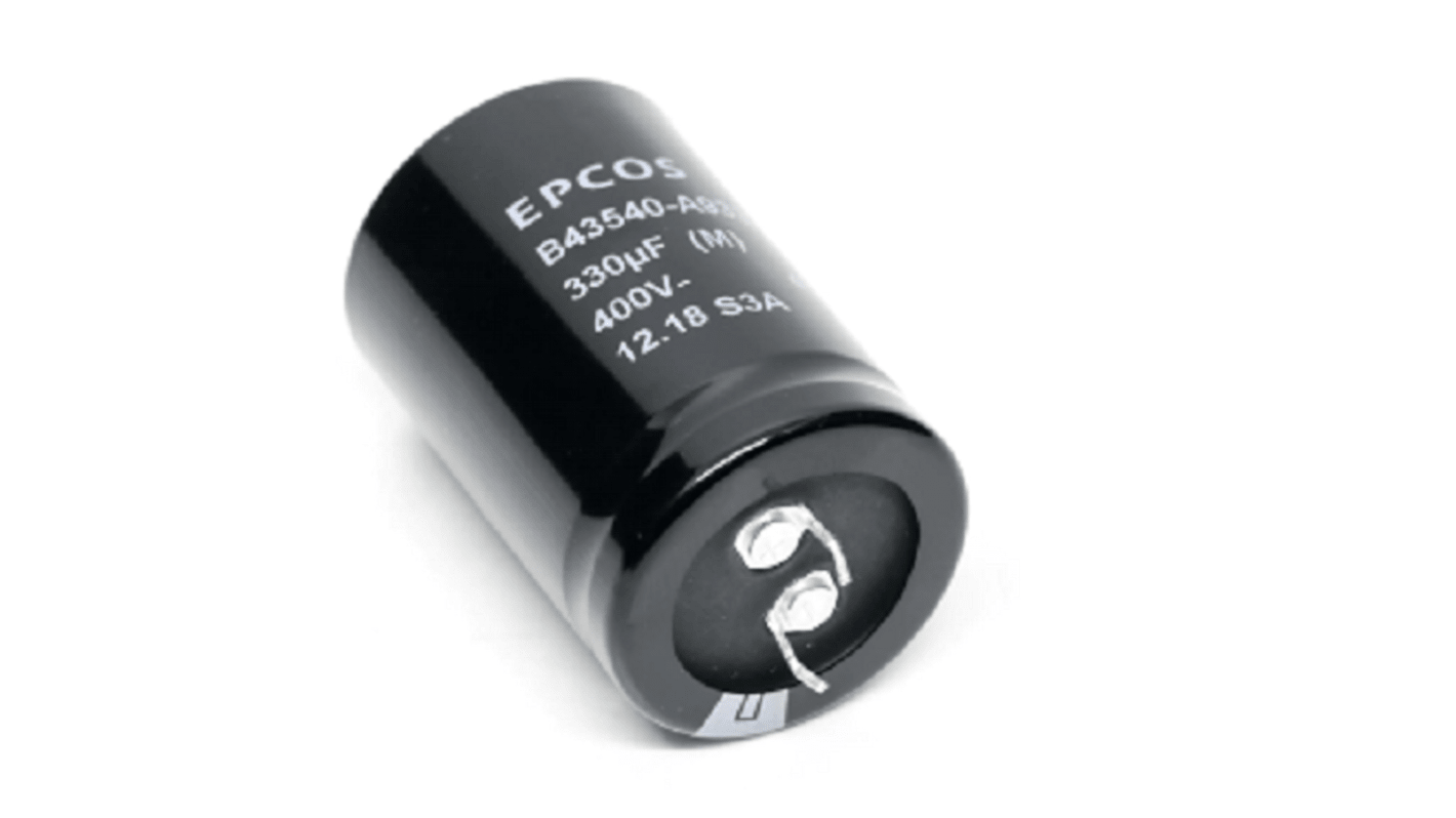 Condensatore EPCOS, 1200μF, 400V cc, +85°C, Ad innesto