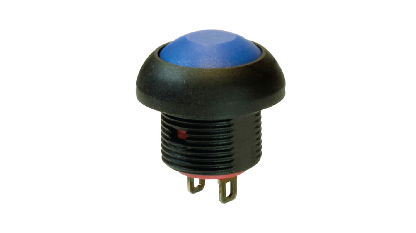 Interruptor de Botón Pulsador RS PRO, color de botón Orange, SPST, Off-(On), 50V dc / 125V ac, Montaje en Panel, IP67