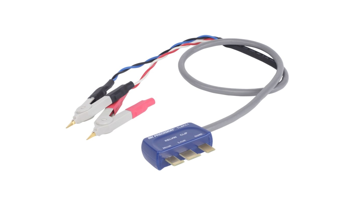 Cables de prueba de pinza Kelvin apantallados de cuatro terminales para usar con Medidores LCR portátiles de pantalla