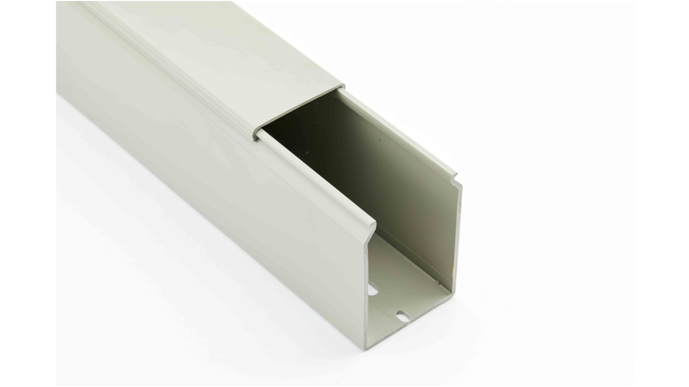 Betaduct 1048 Grey Slotted Panel Trunking, W100 mm x D50mm, L2m, PVC