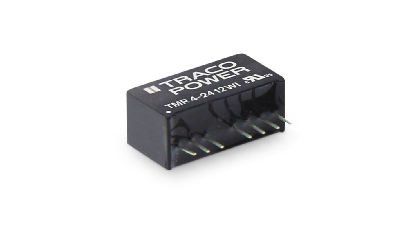 Przetwornica DC-DC, 4W, Uwe 18 → 75 V dc, Uwy 24V dc, Iwy 166mA, TRACOPOWER Tak