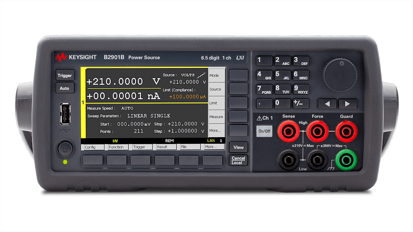 Keysight Technologies B2900B Series Source Meter, 1 μV → 210 V, 1-Channel, 31.8 W Output