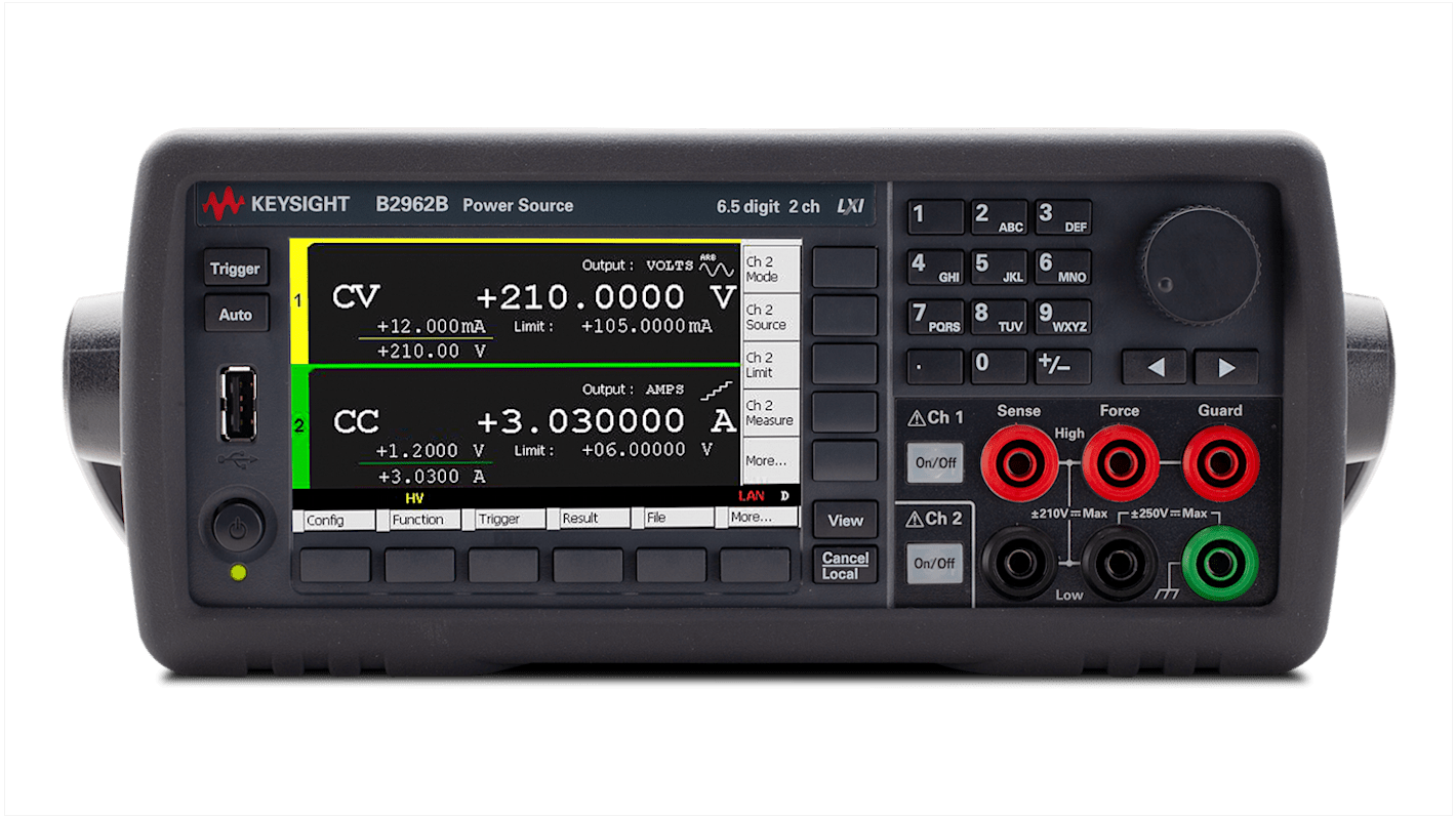 Keysight Technologies B2962B Series Source Meter, 100 nV → 210 V, 2-Channel, 3 A, 31.8 W Output