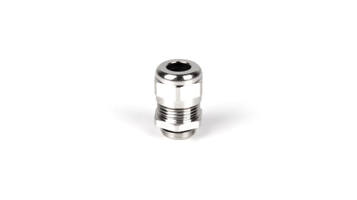 RS PRO Kabelverschraubung, M12 Messing vernickelt 3mm/ 6.5mm, IP68