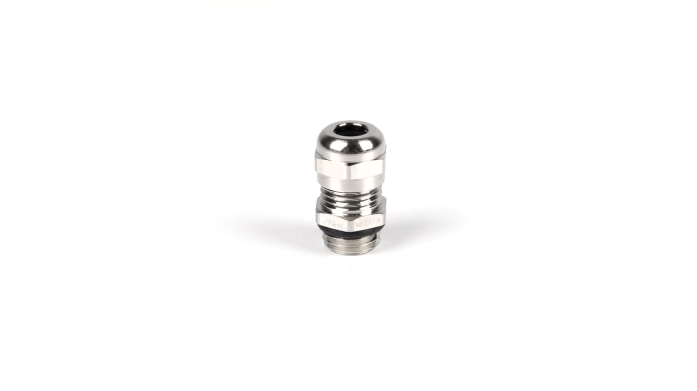 RS PRO Metallic Nickel Plated Brass Cable Gland, PG7 Thread, 3mm min., 6.5mm max., IP68