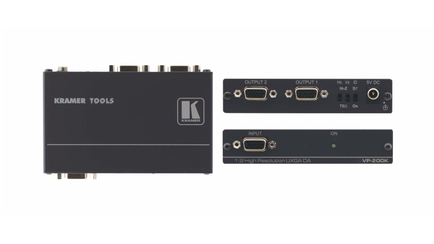 Kramer Electronics 2 Port 1 Input 2 Output VGA Splitter 1600 x 1200
