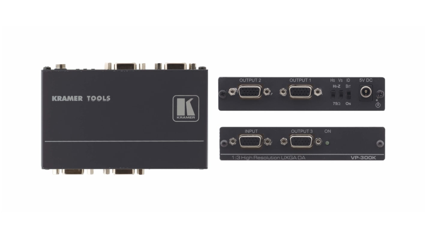 Kramer Electronics 3 Port 1 Input 3 Output VGA Splitter 1600 x 1200