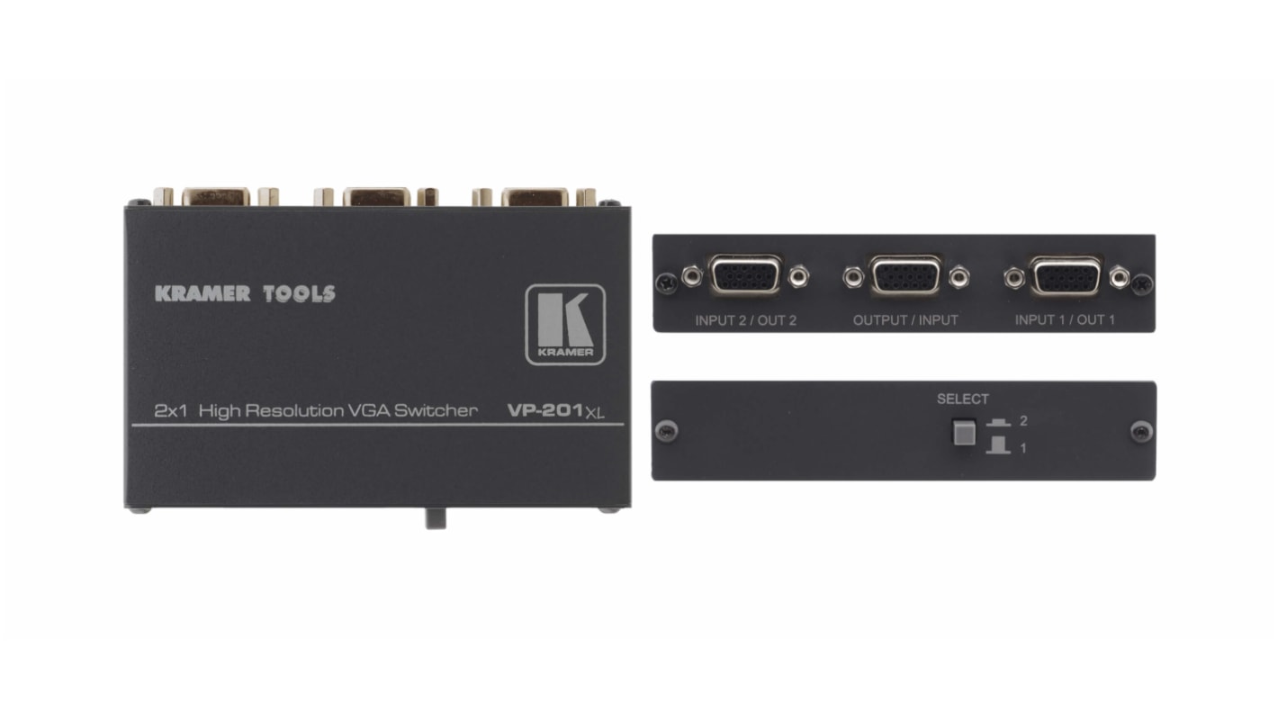 Kramer Electronics 3 Port 2 Input 1 Output VGA Switch 1600 x 1200