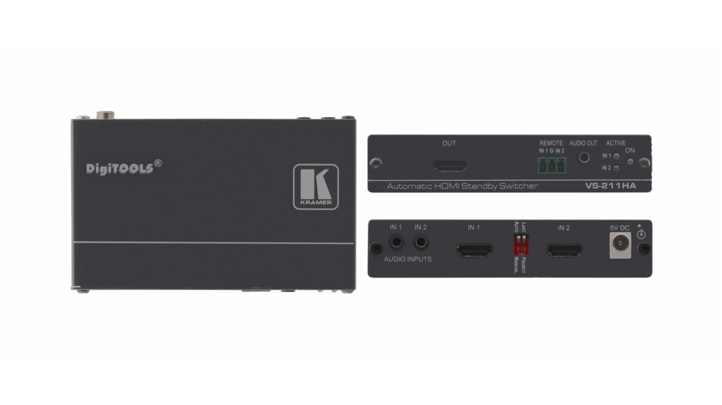 KRAMER ELECTRONICS Video-Splitter HDMI 3-Port, 1920 x 1200 2 Videoeingänge 1 Videoausgänge