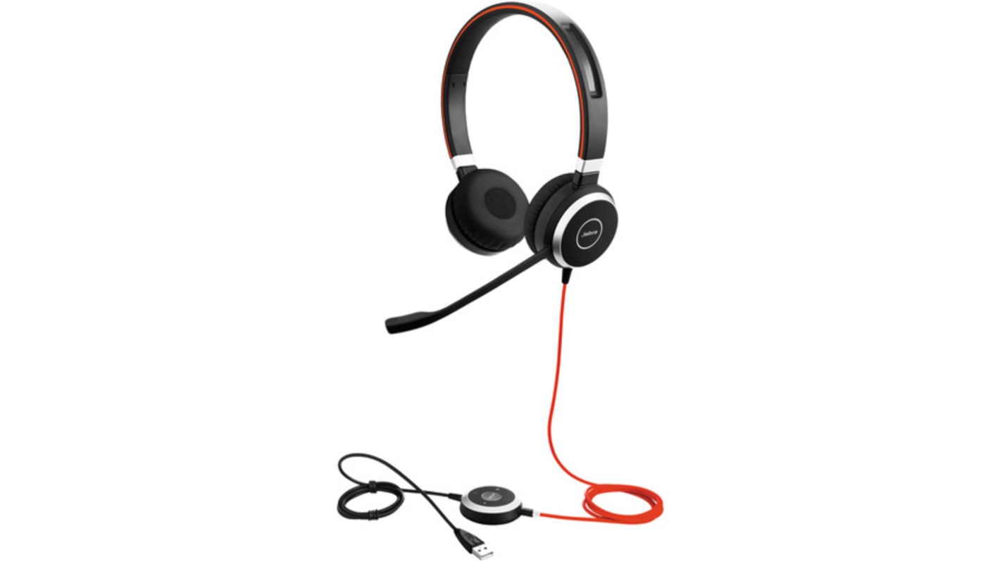 Jabra Evolve 40 UC Stereo Black Wired USB A, Jack Plug On Ear Headset