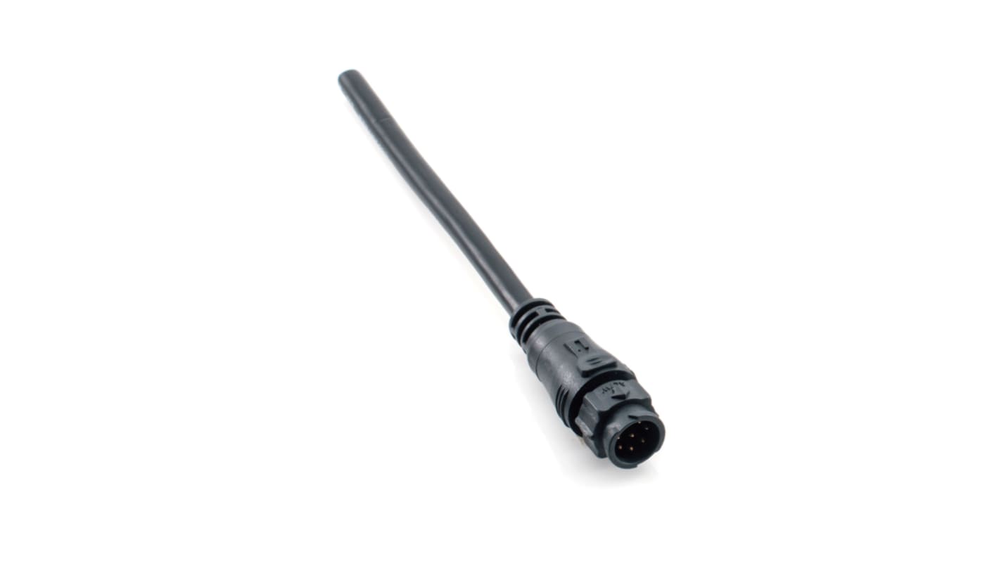Amphenol Industrial Straight Female 6 way X-Lok B Size to Unterminated Sensor Actuator Cable, 1m