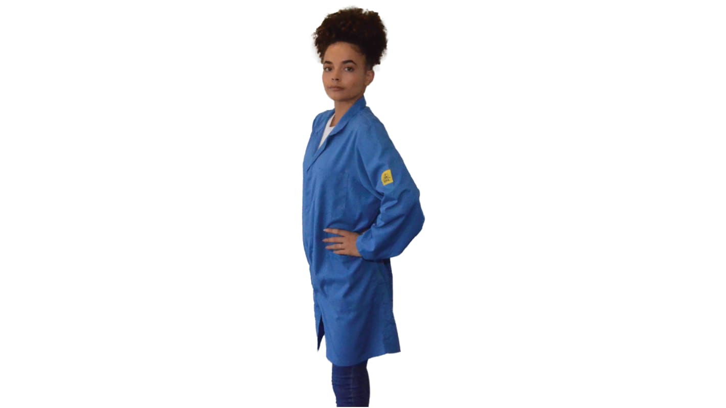 EUROSTAT Blue Unisex Reusable Lab Coat, S