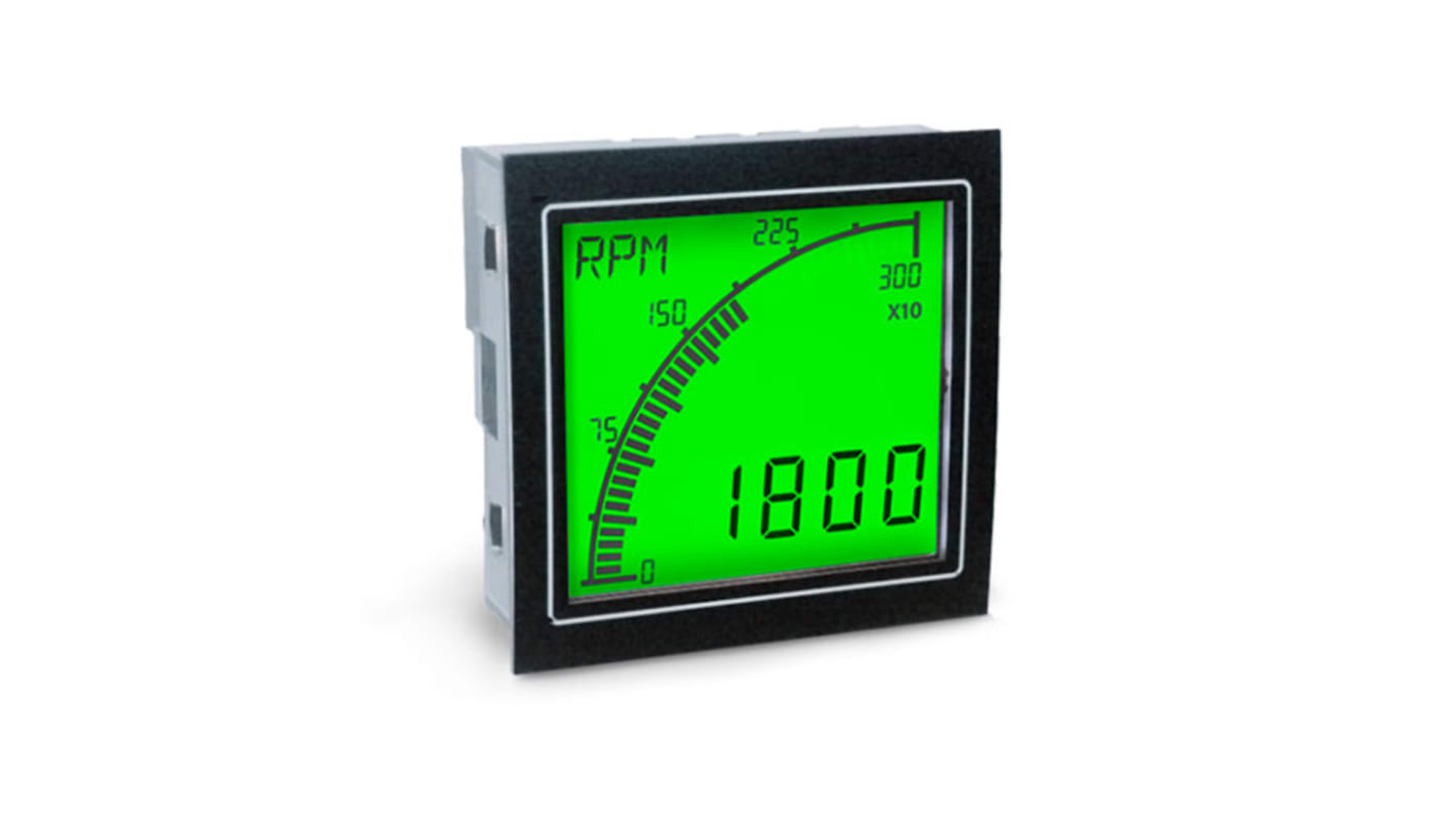 Trumeter LCD Einbaumessgerät für Durchfluss, Rate, Geschwindigkeit H 68mm B 68mm 4-Stellen T. 53mm