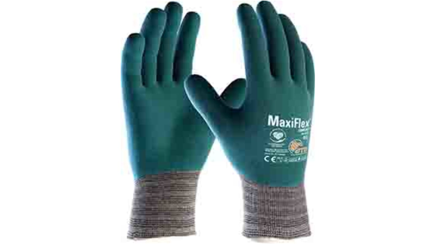 ATG MaxiFlex Almene arbejdshandsker, Elastan, Nylon, Nitril-skum, Grøn, Cold Resistant, Heat Resistant, 11, 4121A,