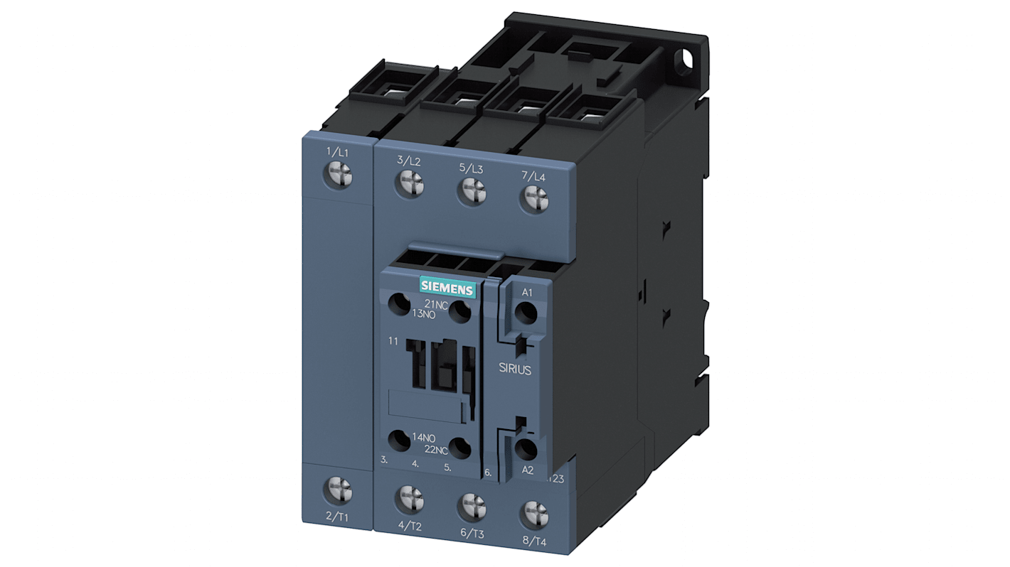 Siemens SIRIUS 3RT.3 Size S2, 3RT23 Contactor, 4-Pole, 1NO + 1NC