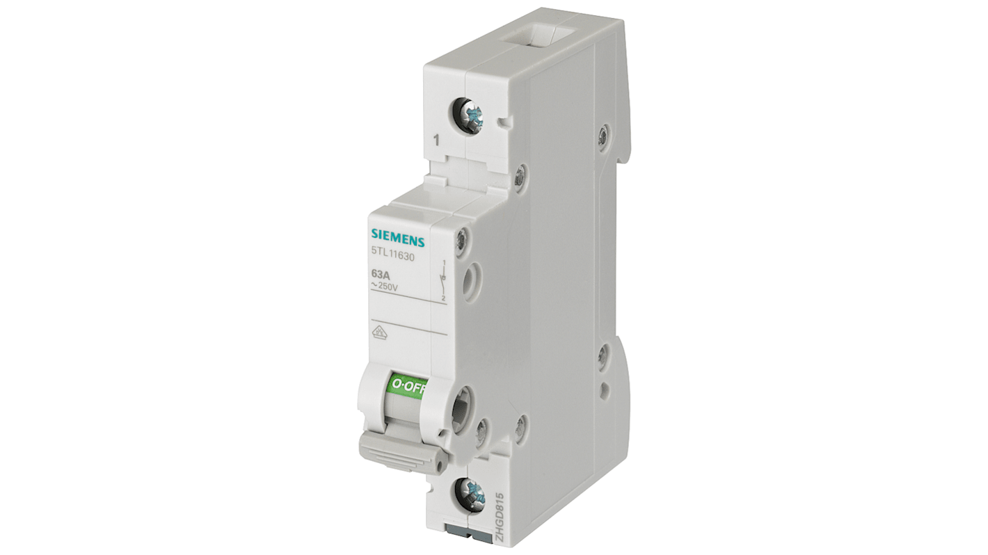 Siemens 1P Pole Isolator Switch - 80A Maximum Current