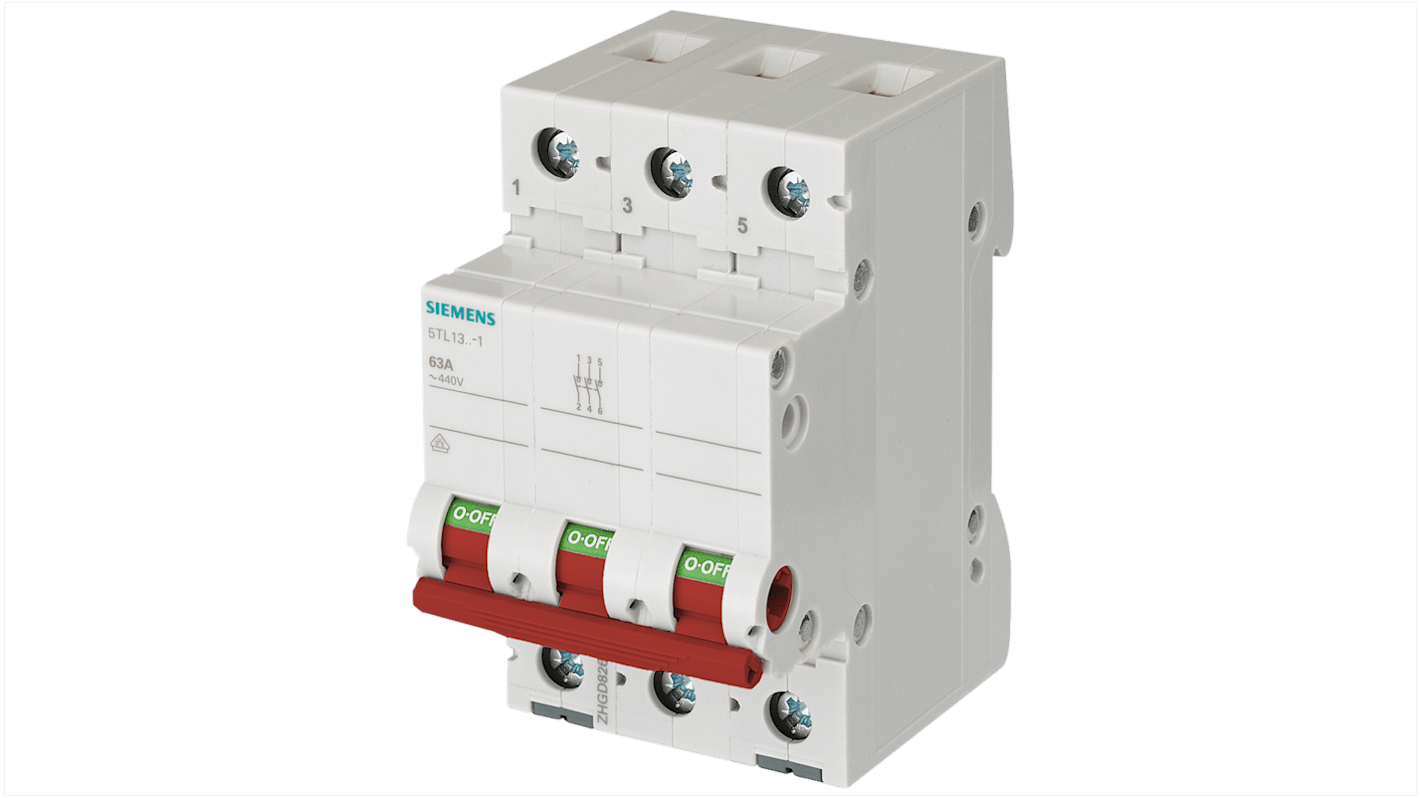 Siemens 3P Pole Isolator Switch - 100A Maximum Current
