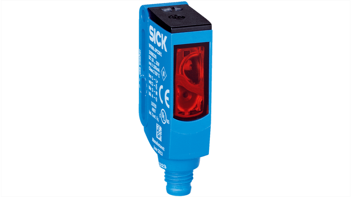 Rs-Online Sensore fotoelettrico Rettangolare SICK a soppressione di sfondo rilevamento 25 mm → 300 mm uscita PNP