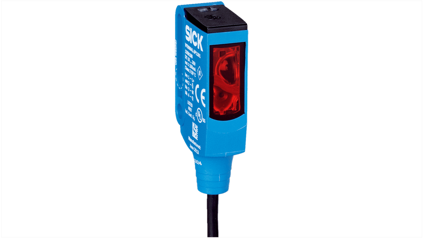 Rs-Online Sensore fotoelettrico Rettangolare SICK a soppressione di sfondo rilevamento 25 mm → 400 mm uscita PNP