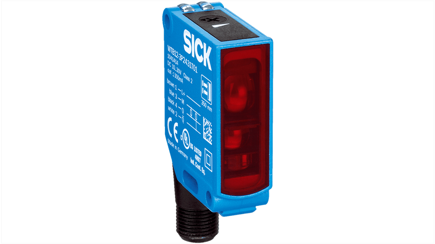 Rs-Online Sensore fotoelettrico Rettangolare SICK a soppressione di sfondo rilevamento 30 mm → 150 mm uscita PNP