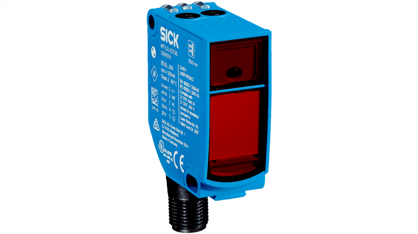 Rs-Online Sensore fotoelettrico Rettangolare SICK a soppressione di sfondo rilevamento 50 mm → 2 5 m. uscita NPN PNP