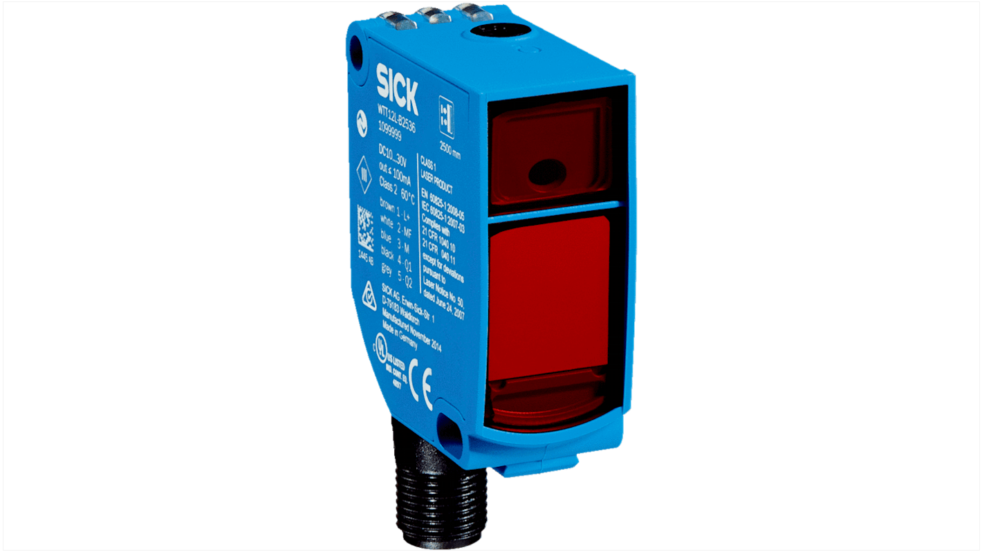 Rs-Online Sensore fotoelettrico Rettangolare SICK a soppressione di sfondo rilevamento 50 mm → 1 8 m. uscita NPN PNP
