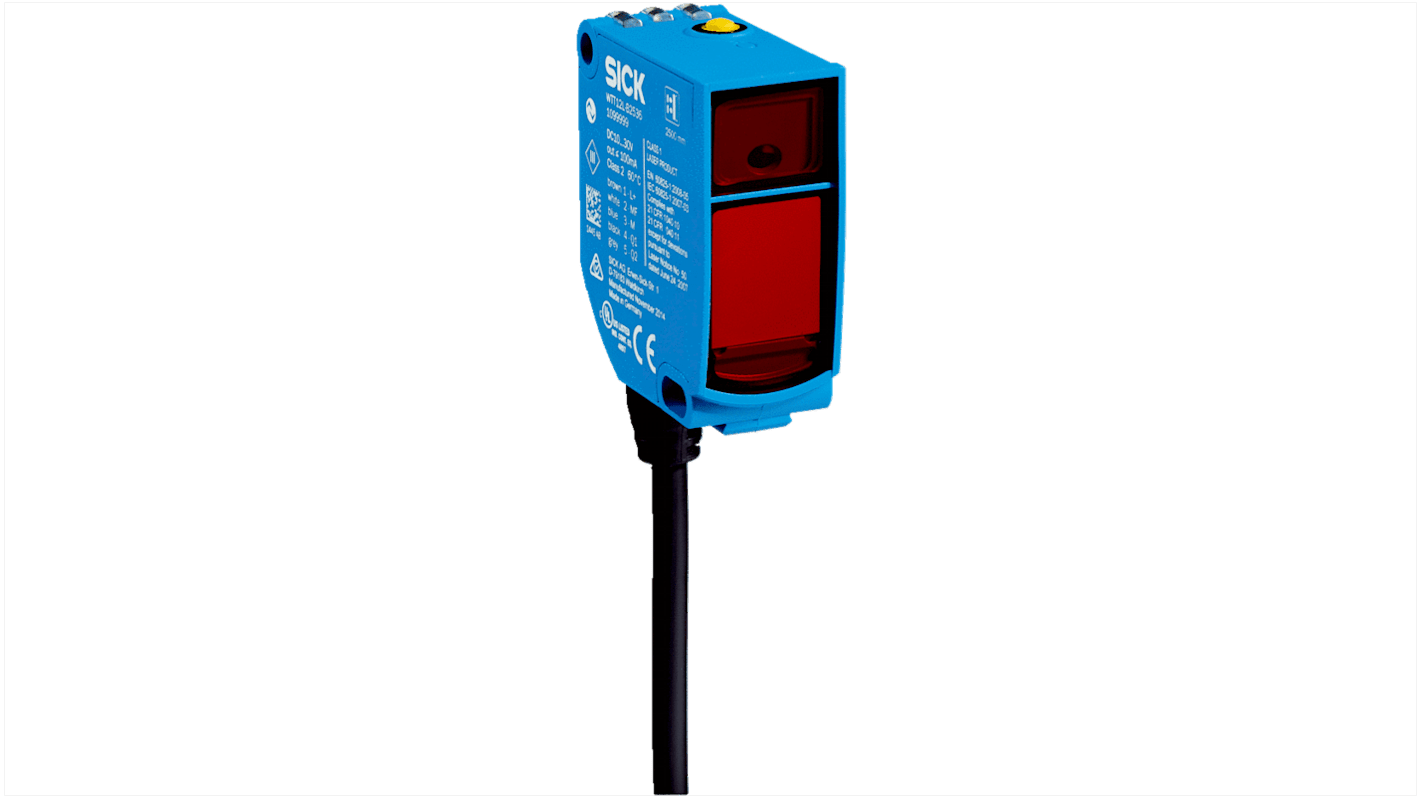 SICK Background Suppression Photoelectric Sensor, Block Sensor, 50 mm → 1.8 m Detection Range