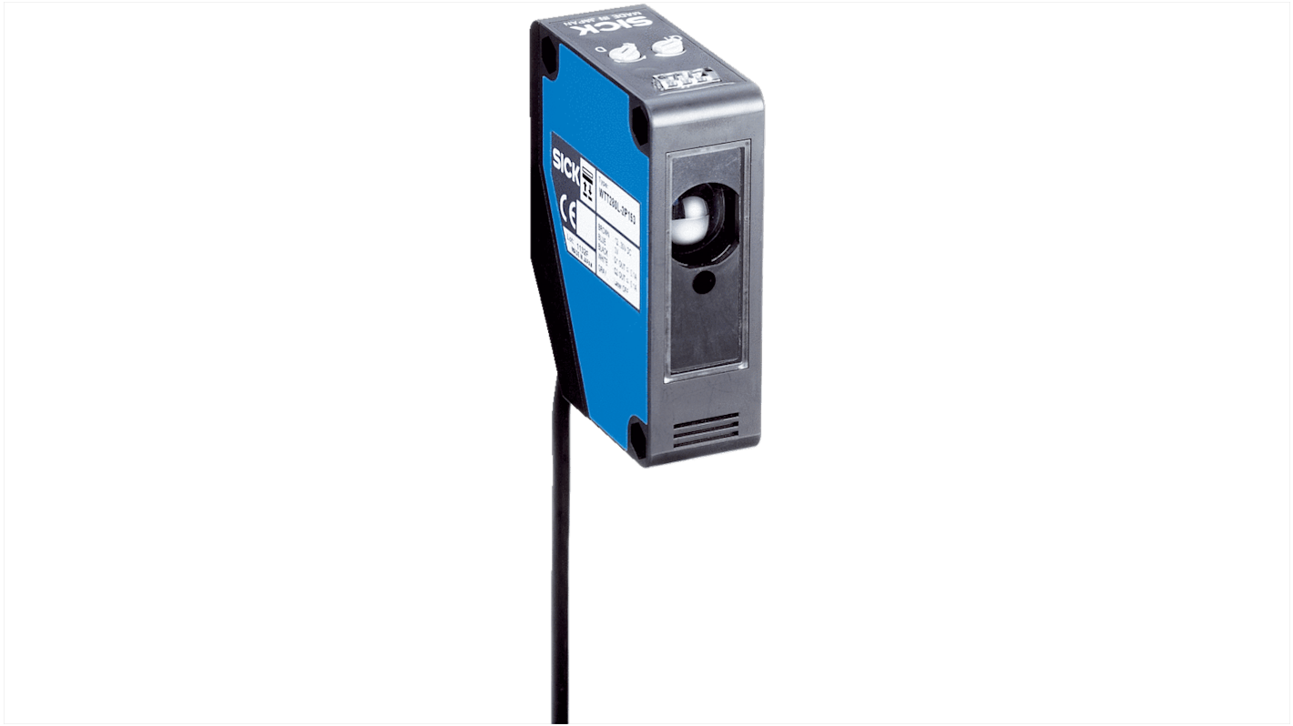 Rs-Online Sensore fotoelettrico Rettangolare SICK a soppressione di sfondo rilevamento 200 mm → 4 m. uscita PNP