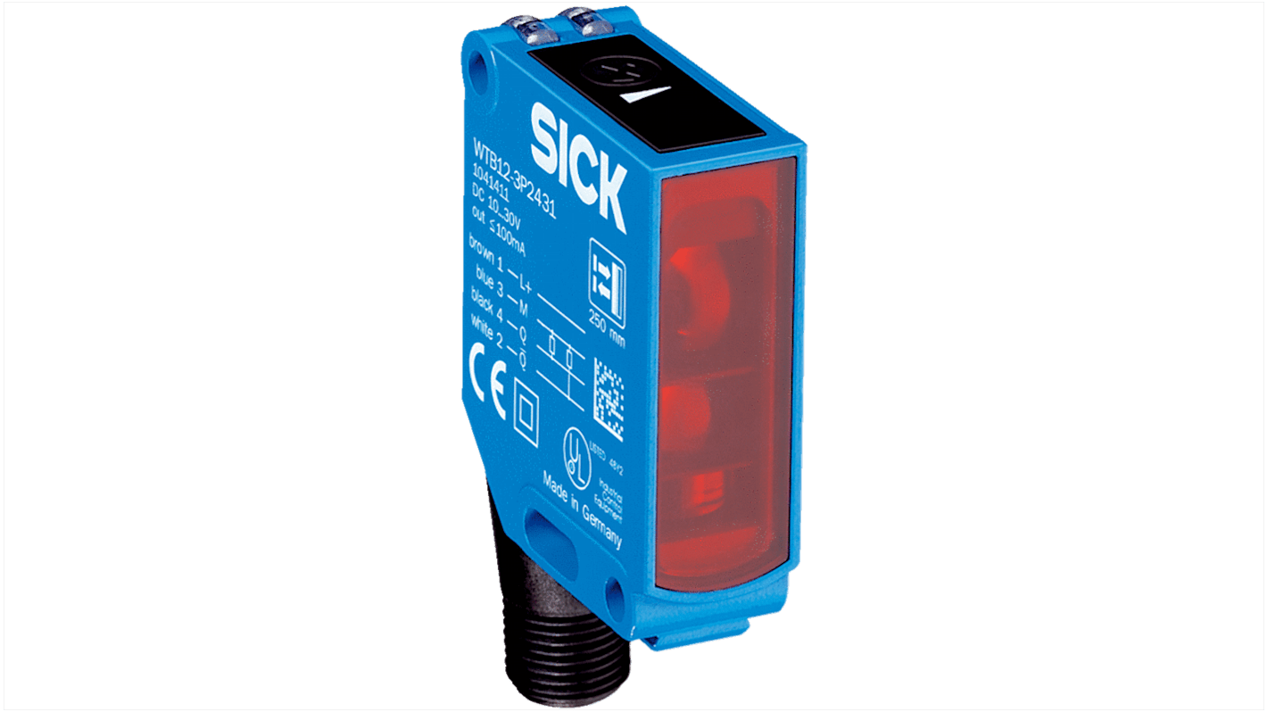 Rs-Online Sensore fotoelettrico Rettangolare SICK a soppressione di sfondo rilevamento 20 mm → 600 mm uscita NPN