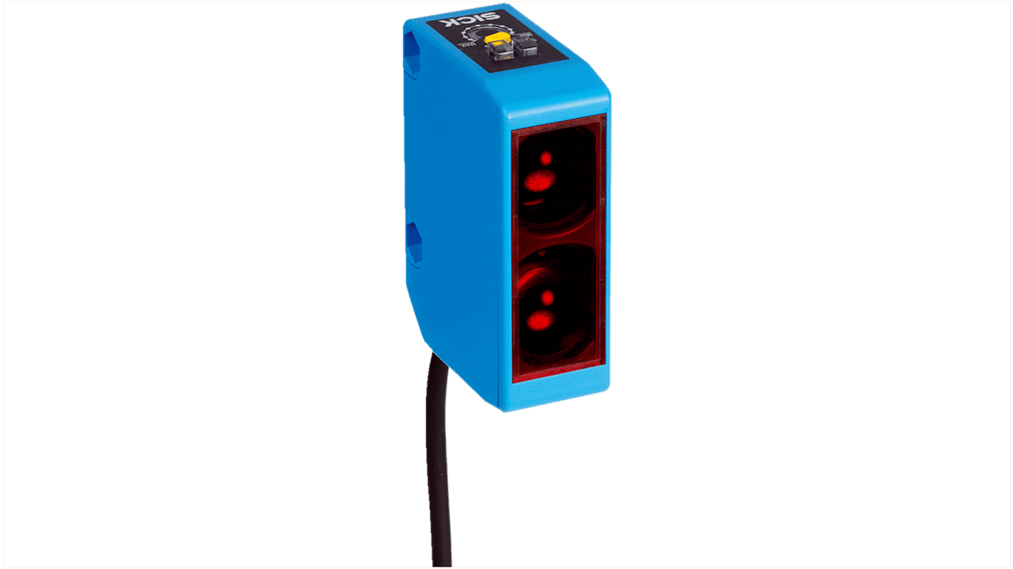 Rs-Online Sensore fotoelettrico Rettangolare SICK a soppressione di sfondo rilevamento 150 mm → 500 mm uscita NPN
