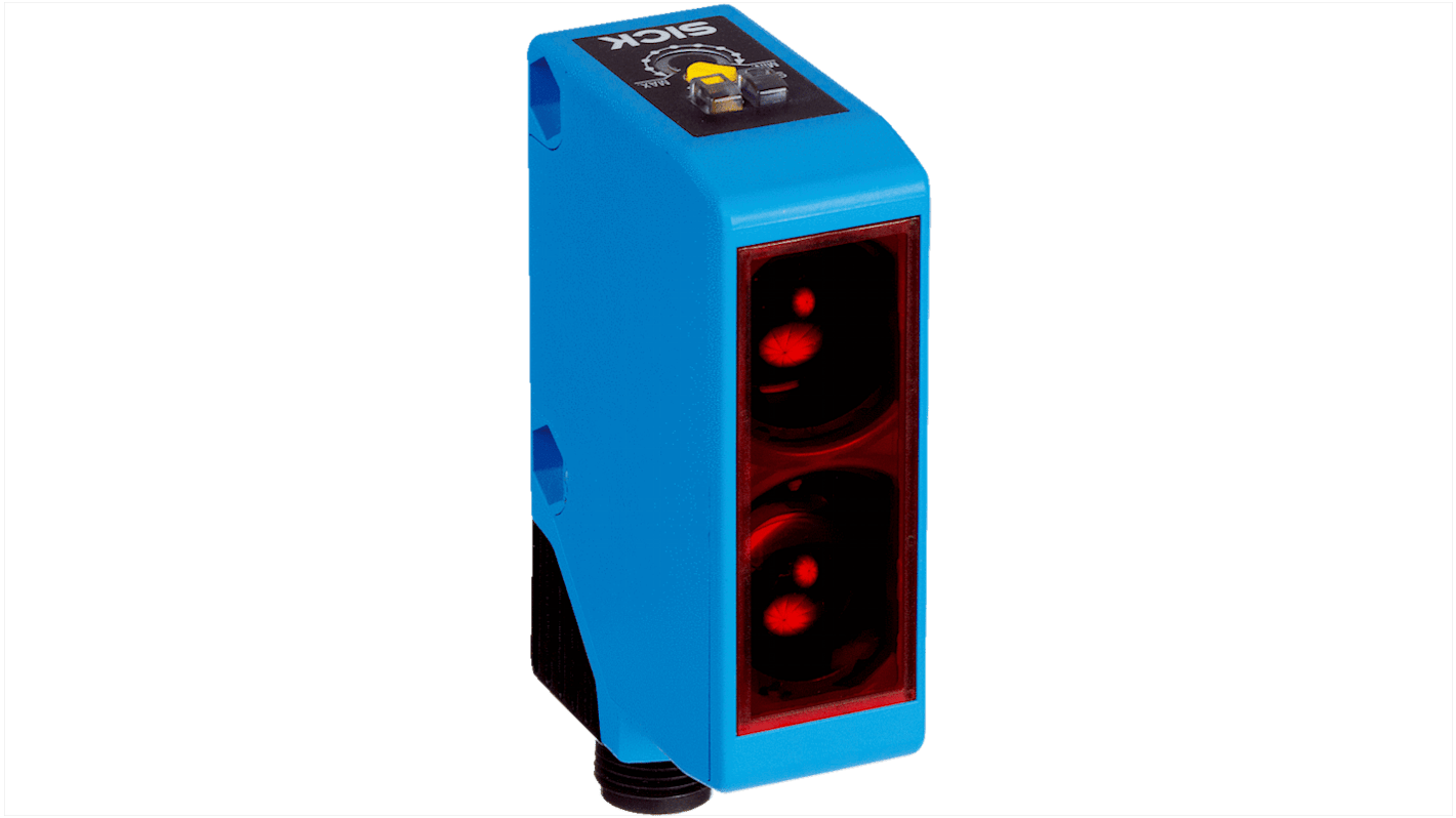 Rs-Online Sensore fotoelettrico Rettangolare SICK a soppressione di sfondo rilevamento 100 mm → 300 mm uscita PNP