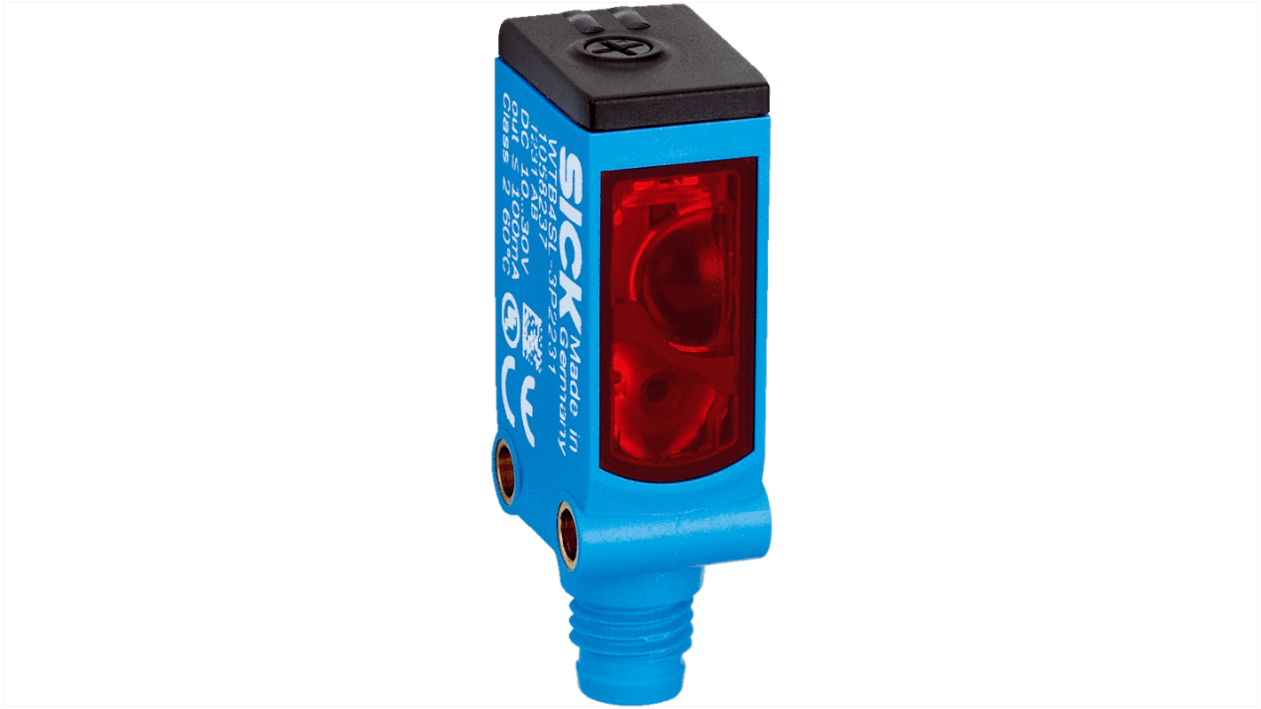 Rs-Online Sensore fotoelettrico Rettangolare SICK a soppressione di sfondo rilevamento 25 mm → 300 mm uscita NPN