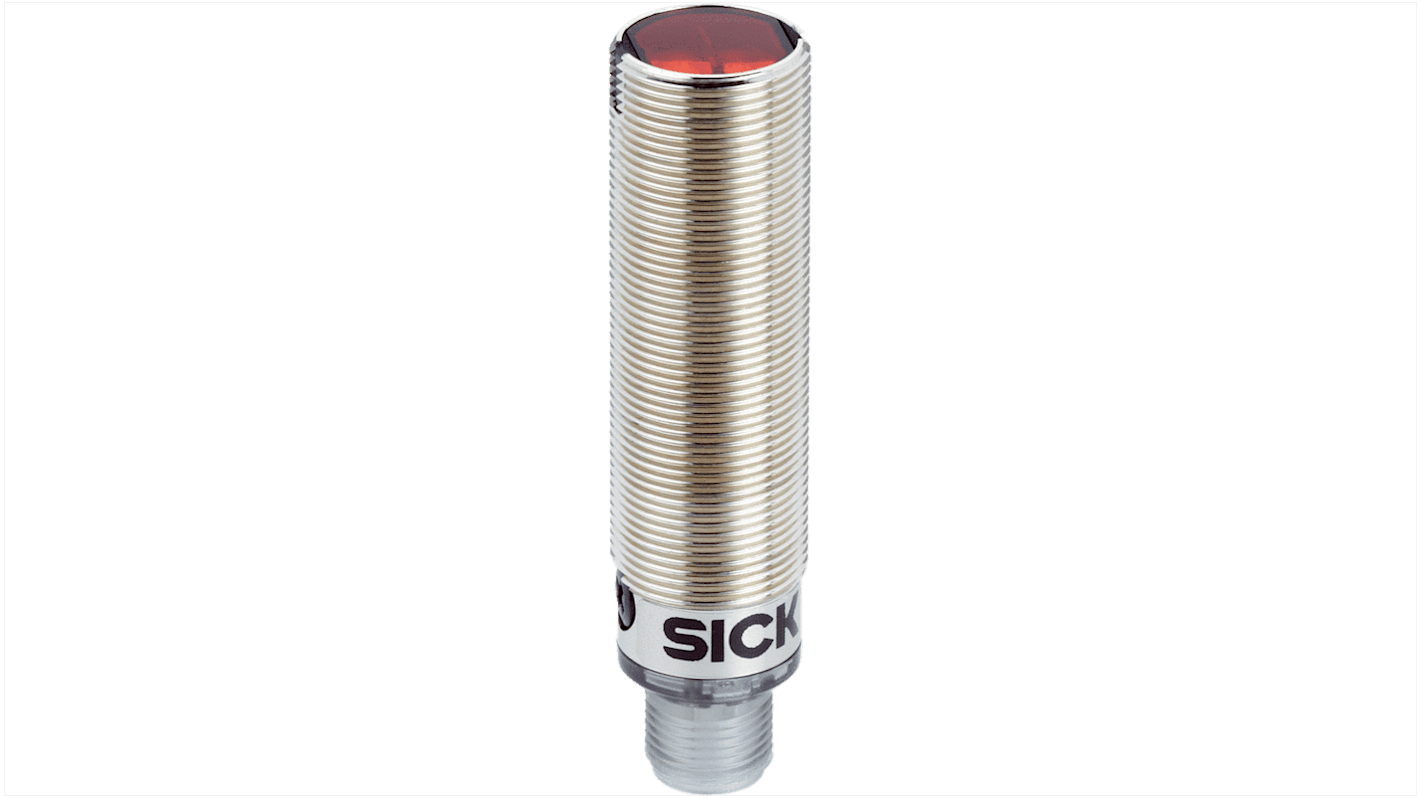 Rs-Online Sensore fotoelettrico Cilindrico SICK a soppressione di sfondo rilevamento 3 mm → 300 mm uscita PNP