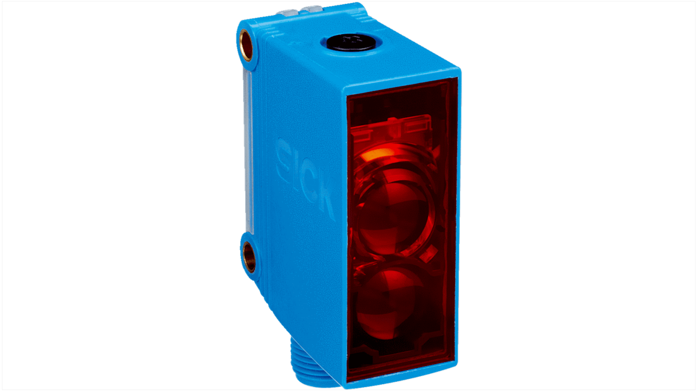 Rs-Online Sensore fotoelettrico Rettangolare SICK a soppressione di sfondo rilevamento 20 mm → 950 mm uscita PNP