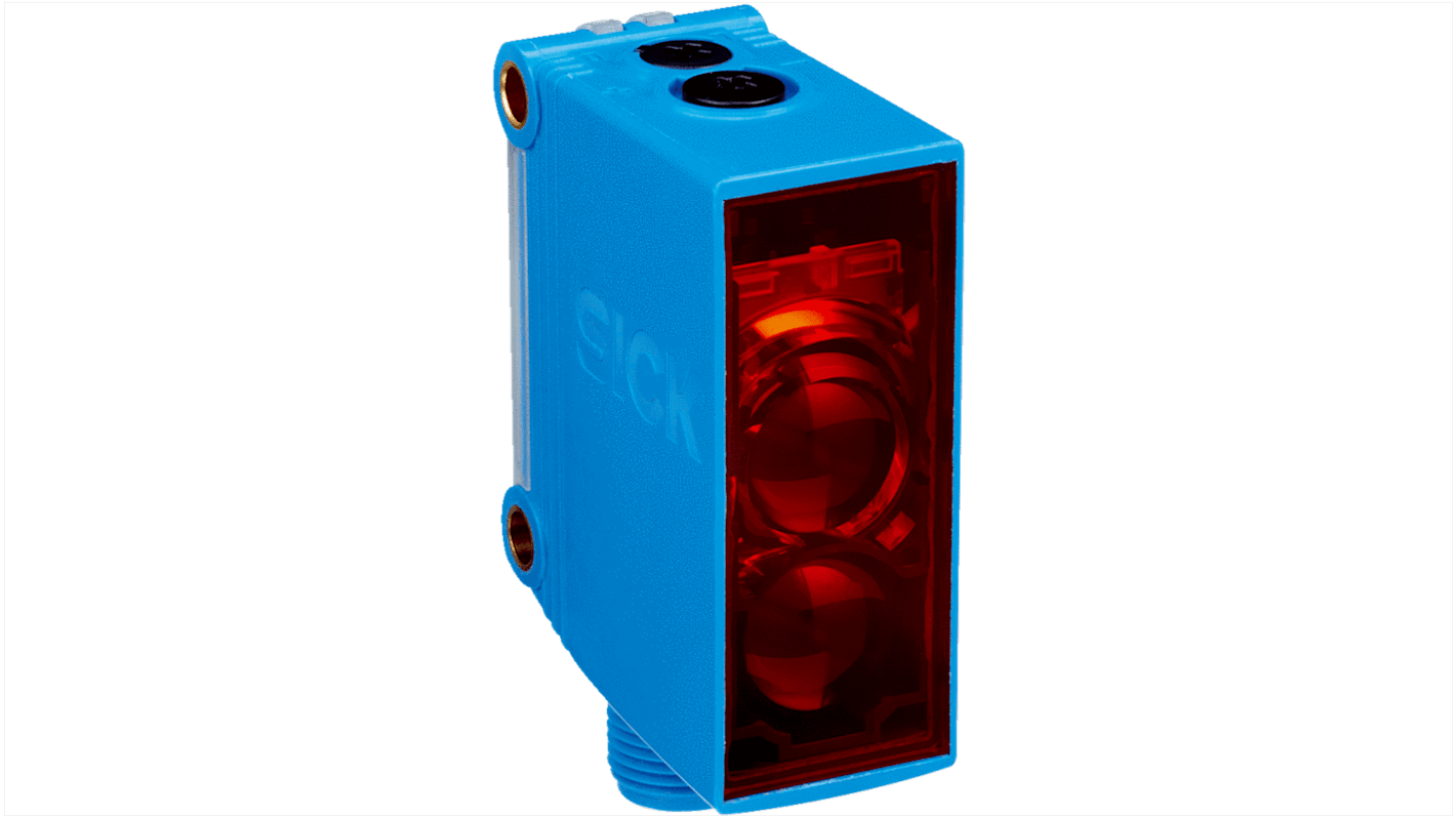 Rs-Online Sensore fotoelettrico Rettangolare SICK a soppressione di sfondo rilevamento 20 mm → 950 mm uscita NPN