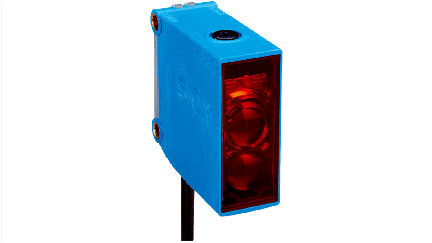 Rs-Online Sensore fotoelettrico Rettangolare SICK a soppressione di sfondo rilevamento 20 mm → 950 mm uscita Relè