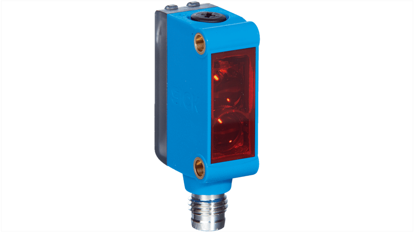 Rs-Online Sensore fotoelettrico Rettangolare SICK a soppressione di sfondo rilevamento 5 mm → 250 mm uscita PNP