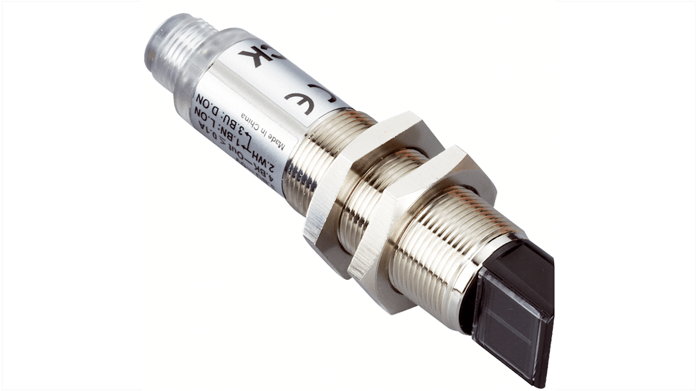 Sick V180-2 zylindrisch Optischer Sensor, Hintergrundunterdrückung, Bereich 1 mm → 130 mm, PNP Ausgang,